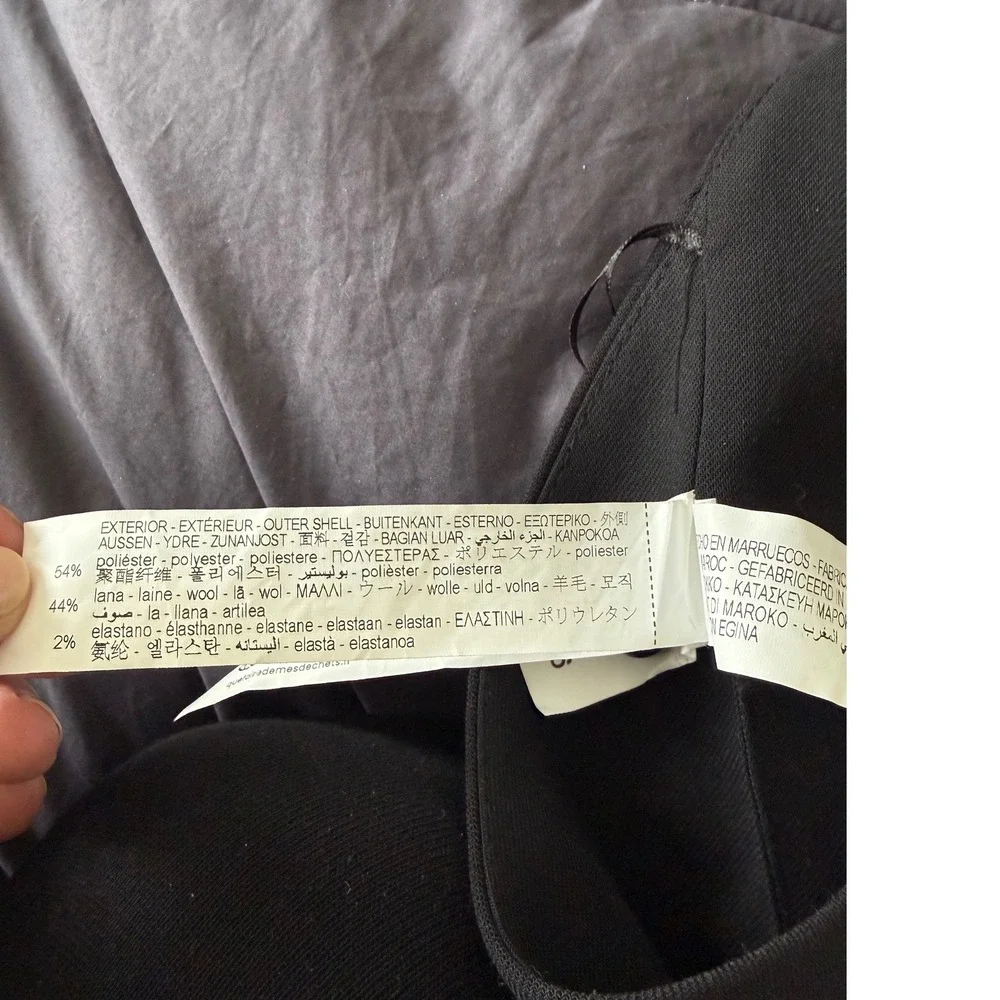 Zara Halter Neck Waistcoat Vest Black Wool Blend 7926/446/800 NWT Size L - Picture 6 of 10